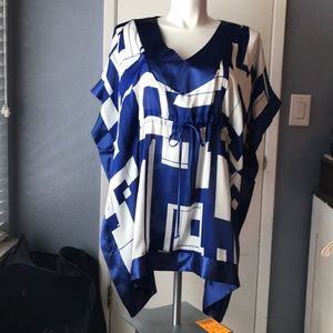 Blue and white tunic